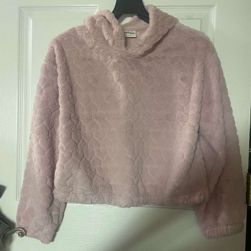 No Boundaries‎ Embellished Plush Pink Hoodie! NWT! Size M!
